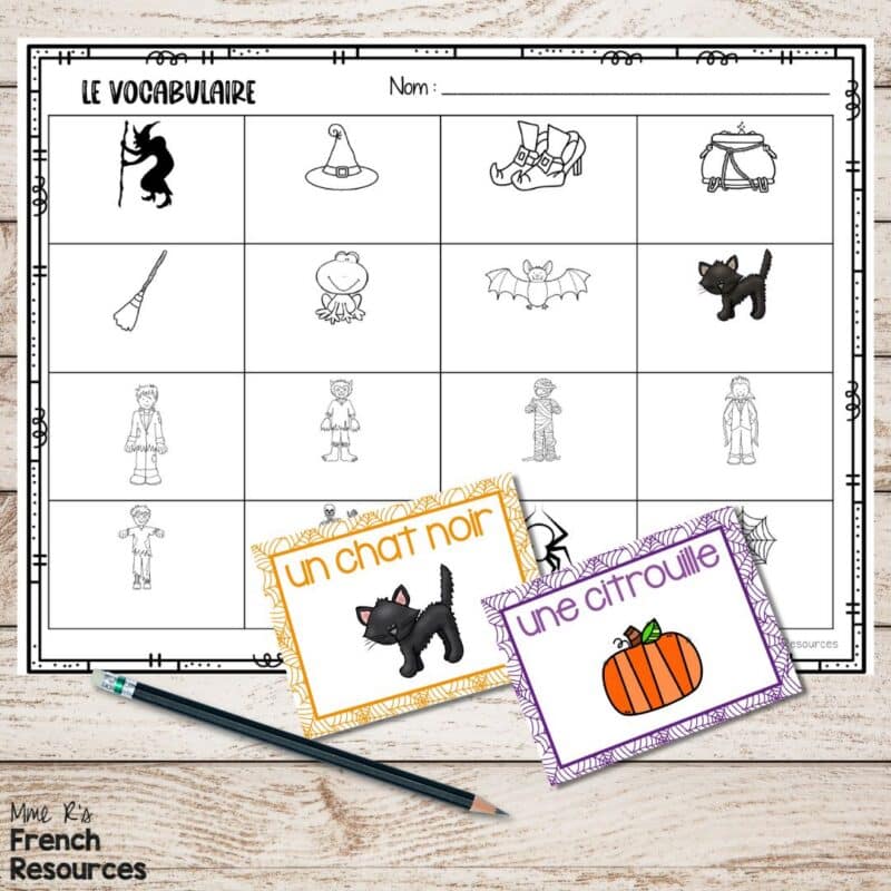 Halloween vocabulary write the room