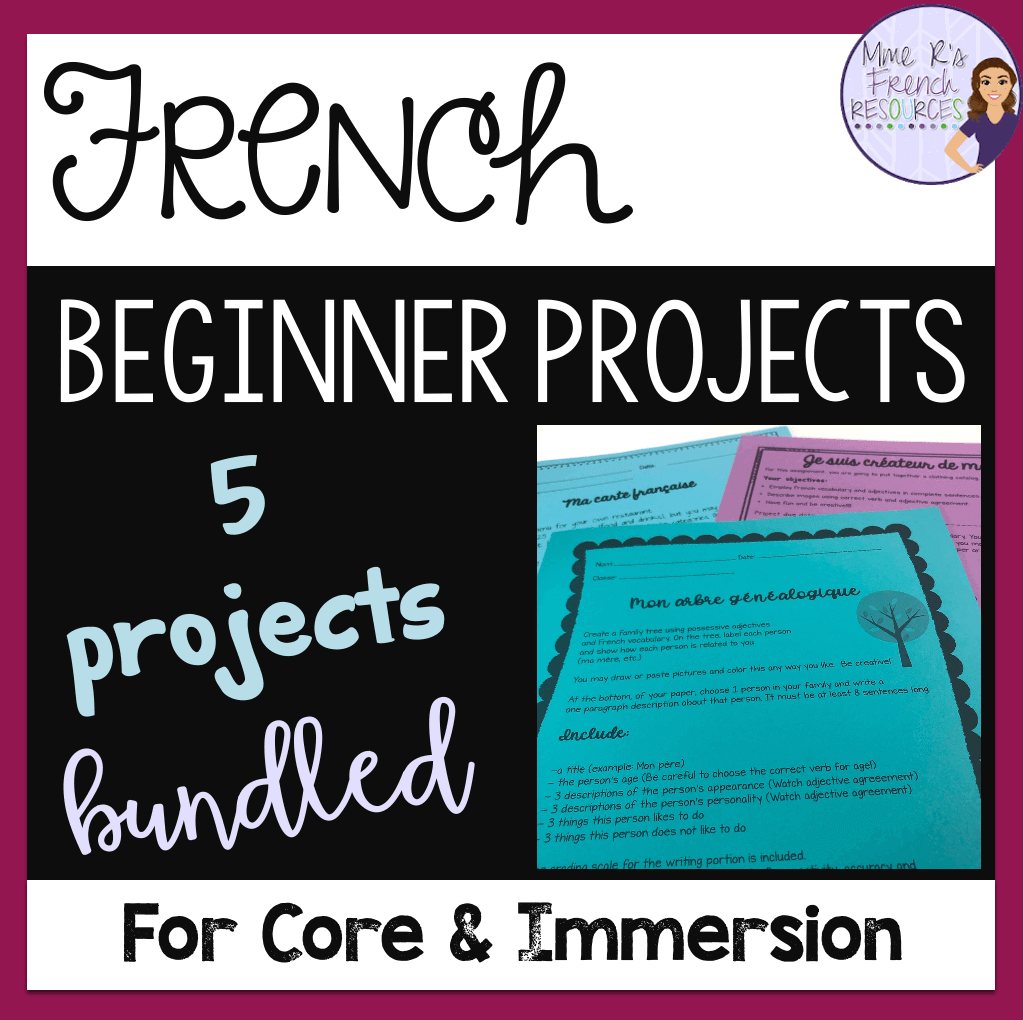 5 beginner projects for Core French and French immersion