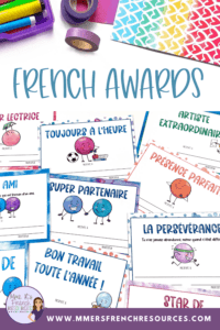 French awards certificates for French class