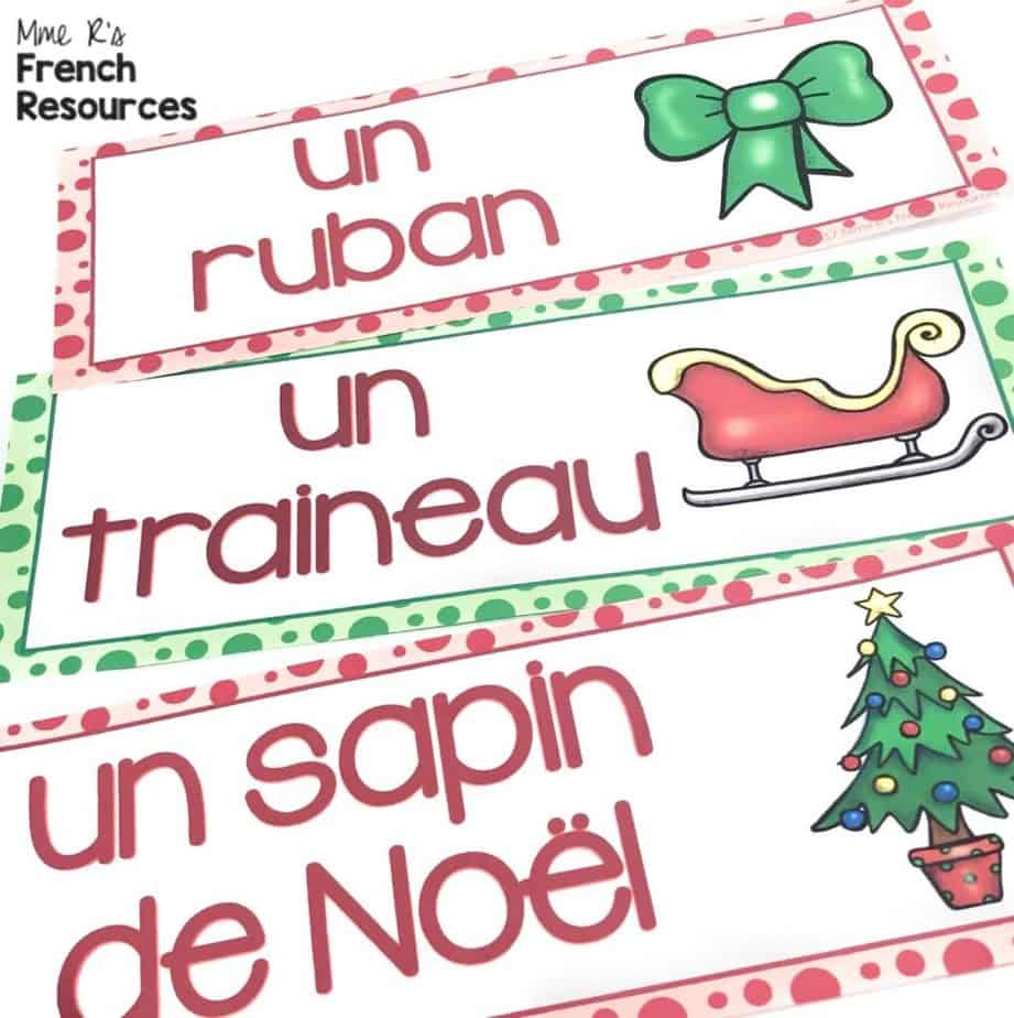 French Christmas vocabulary for the classroom