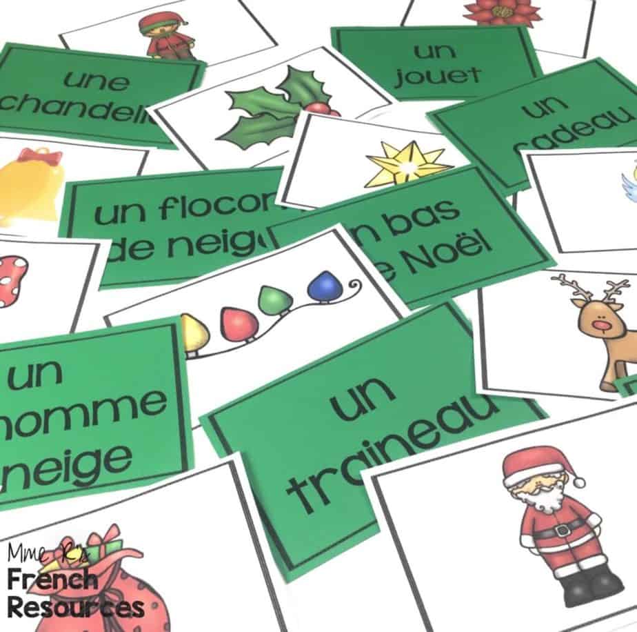 French Christmas vocabulary slap game