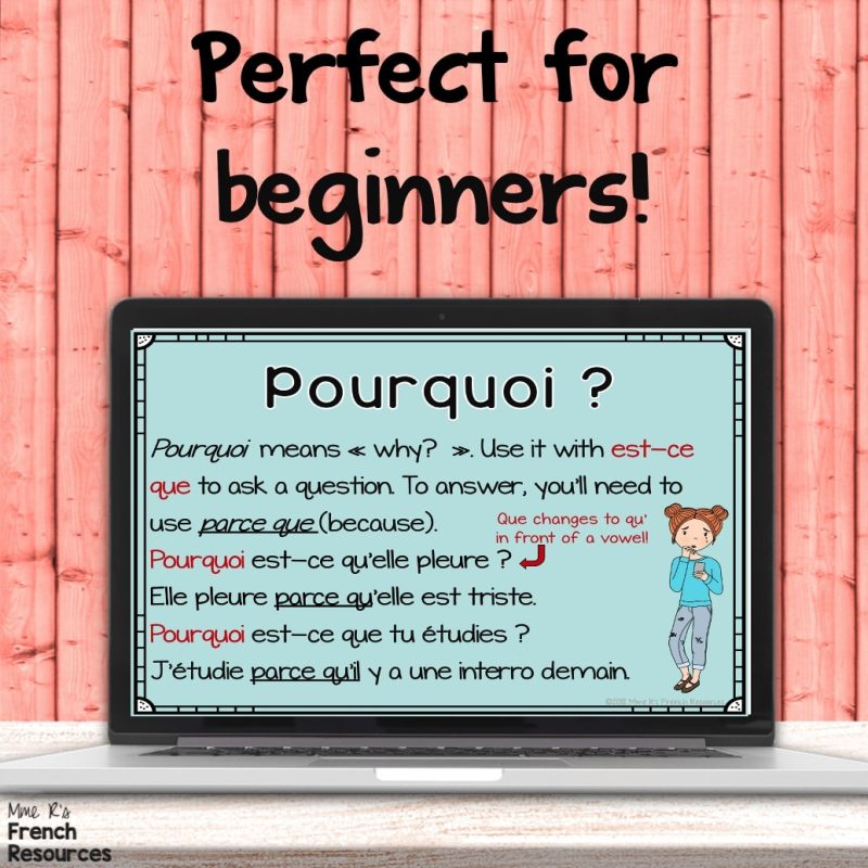 French question words PowerPoint for beginners