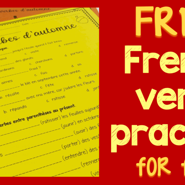 Free French verb worksheets for fall