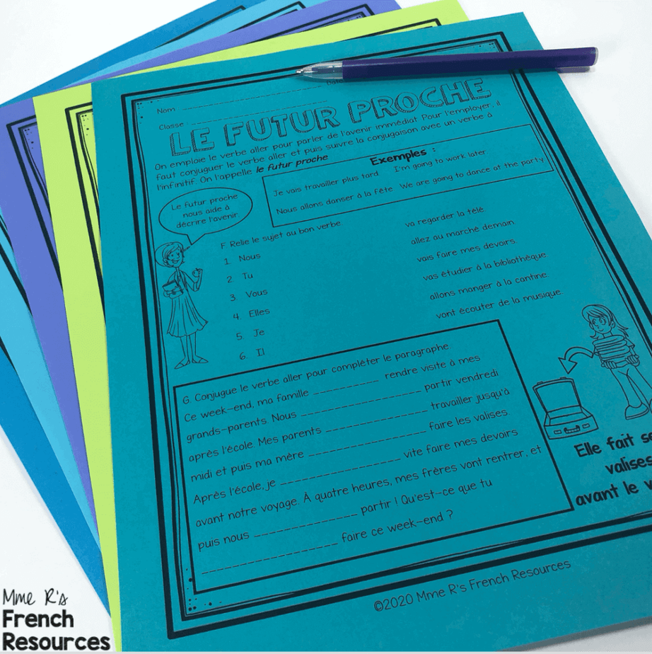 French-futur-proche-worksheets