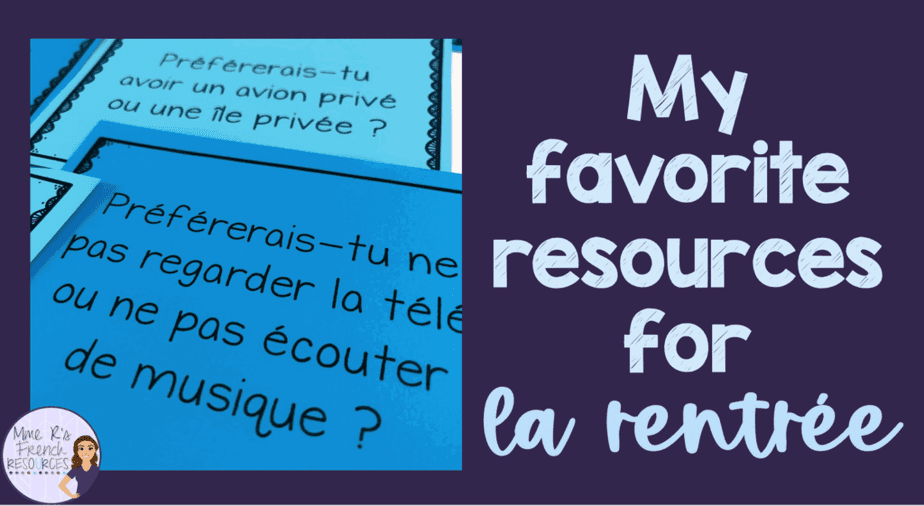 French back to school resources 