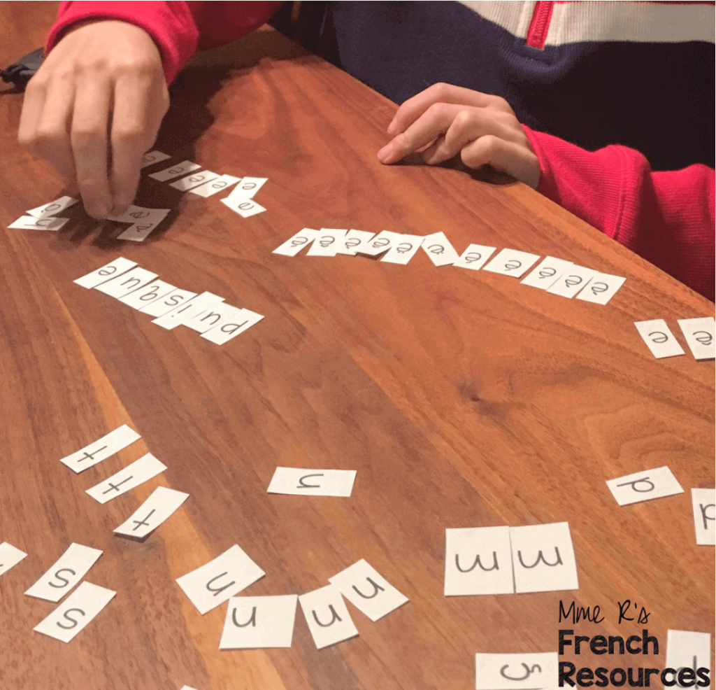 hands-on learning for French spelling practice