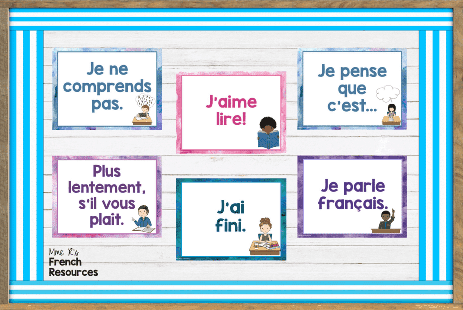 French classroom posters with useful expressions for core and immersion