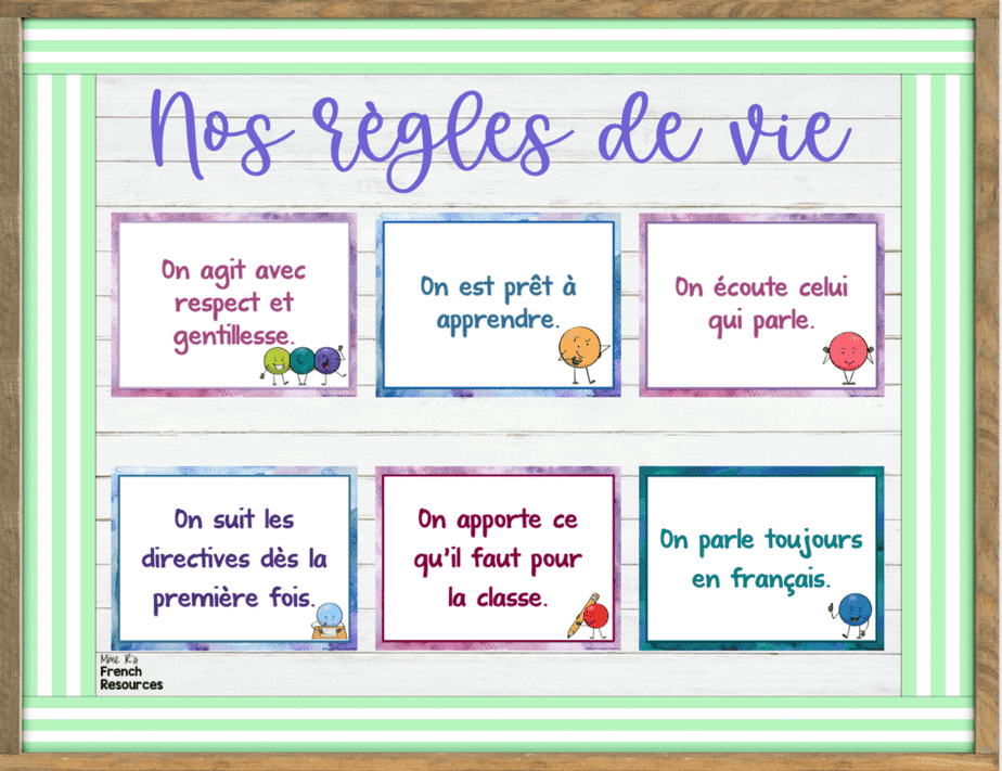 Rules for the French classroom règles de vie
