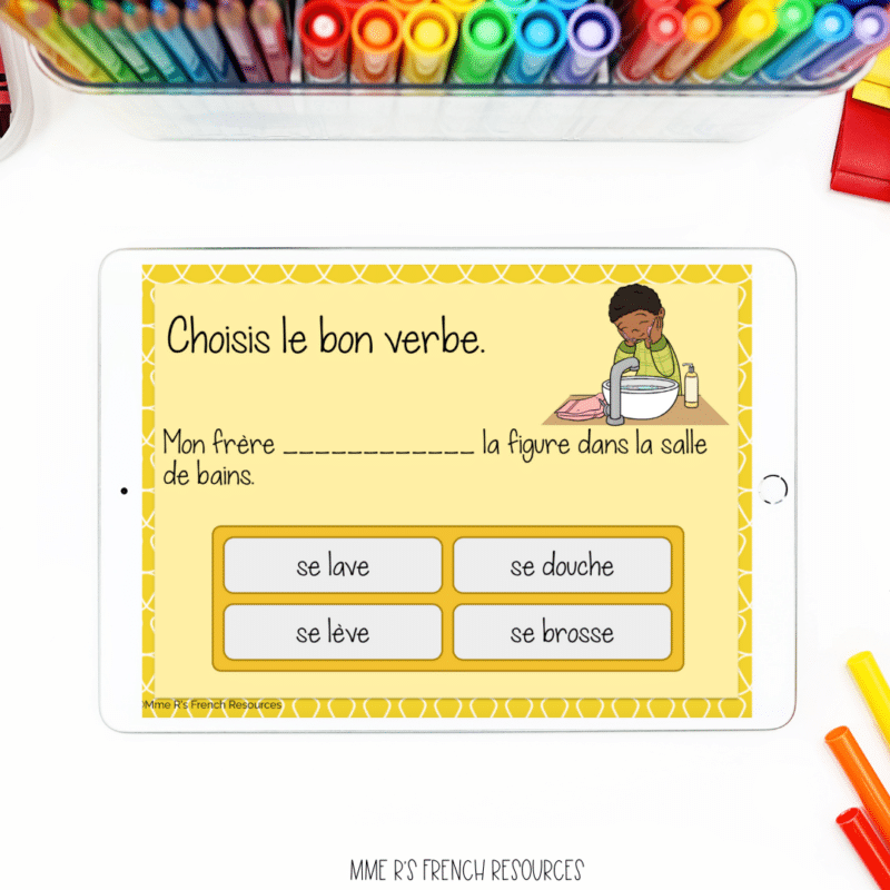 reflexive verbs activity for French