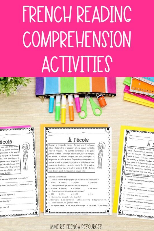French activities for reading