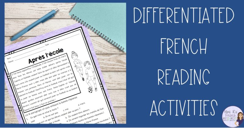 French reading activities for core and immersion