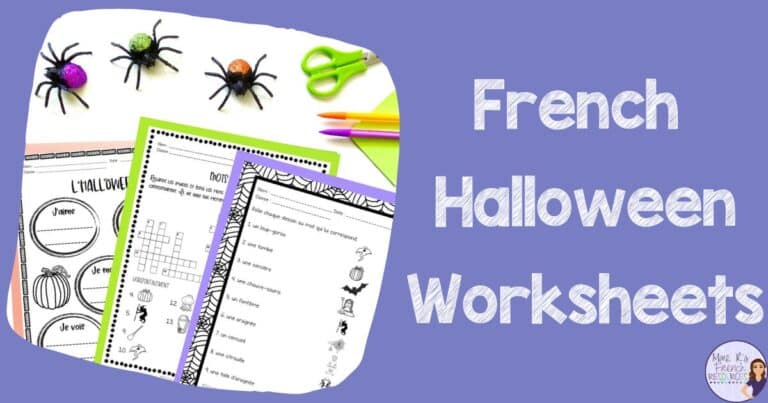 French Halloween worksheets for vocabulary