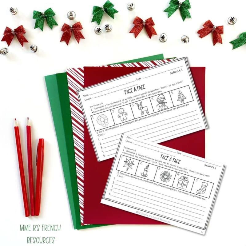 French Christmas speaking activity
