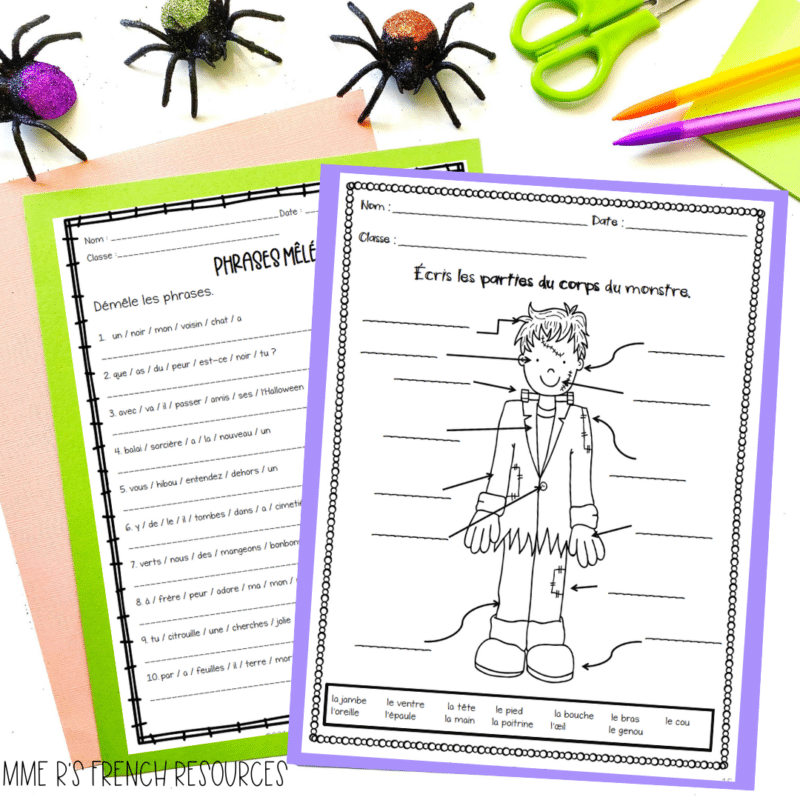 Activities for Halloween French class