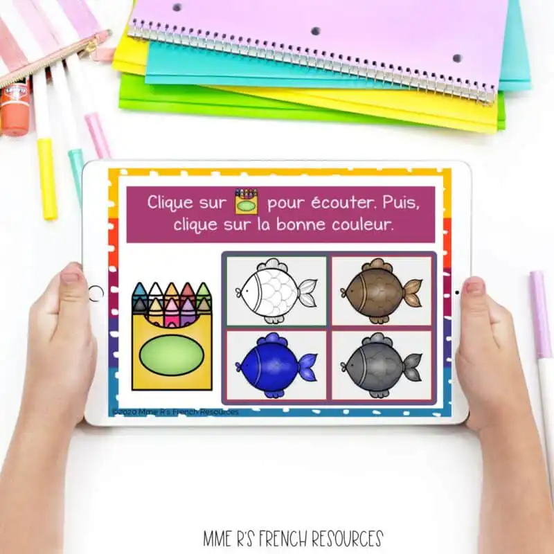 French Boom Cards for listening comprehension