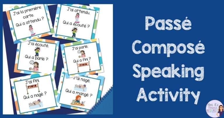 French beginners speaking activity for passé composé