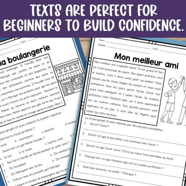 French reading comprehension set 6 - Mme R's French Resources