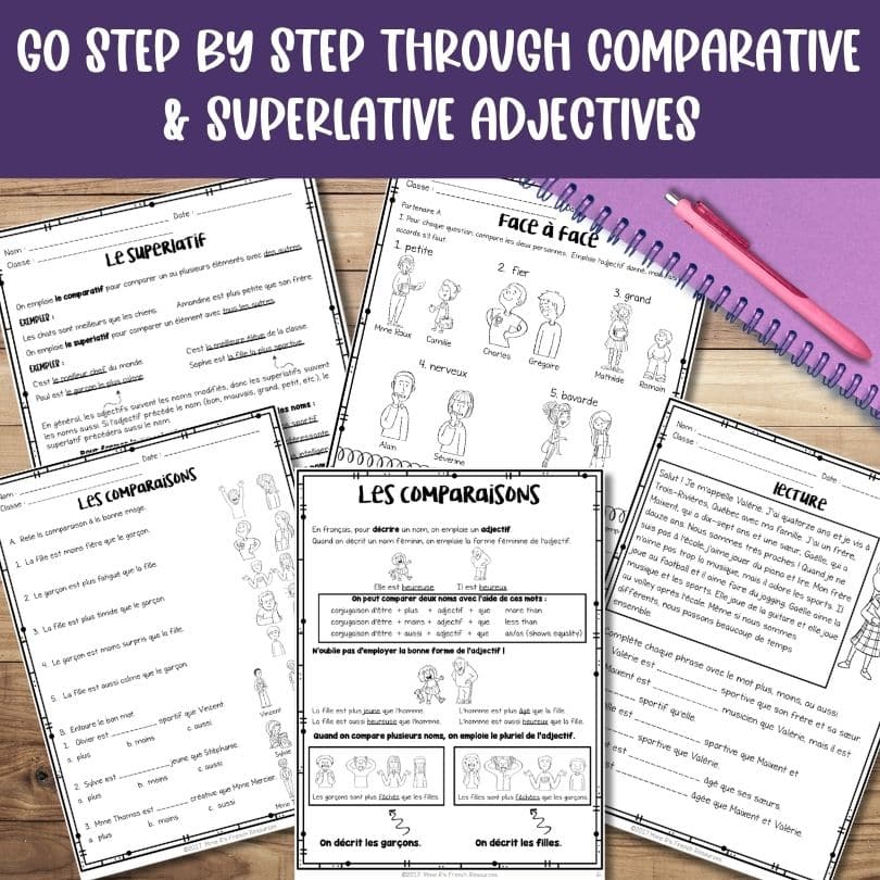French comparative & superlative activities