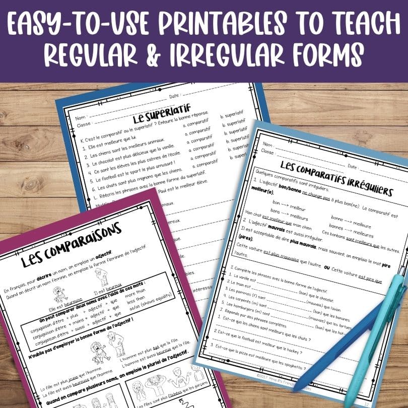 French comparative & superlative adjectives