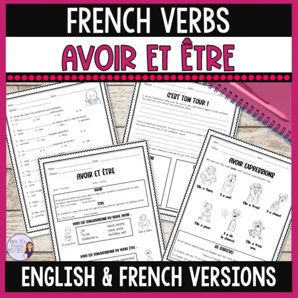 avoir and être worksheets for present tense - Mme R's French Resources