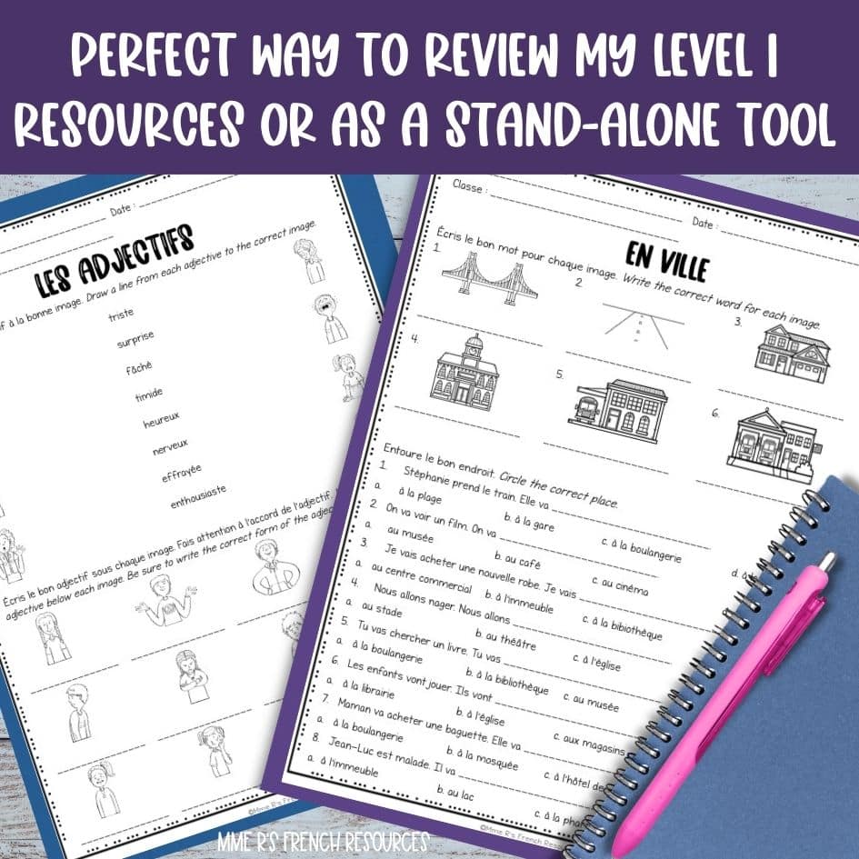 French beginner worksheets