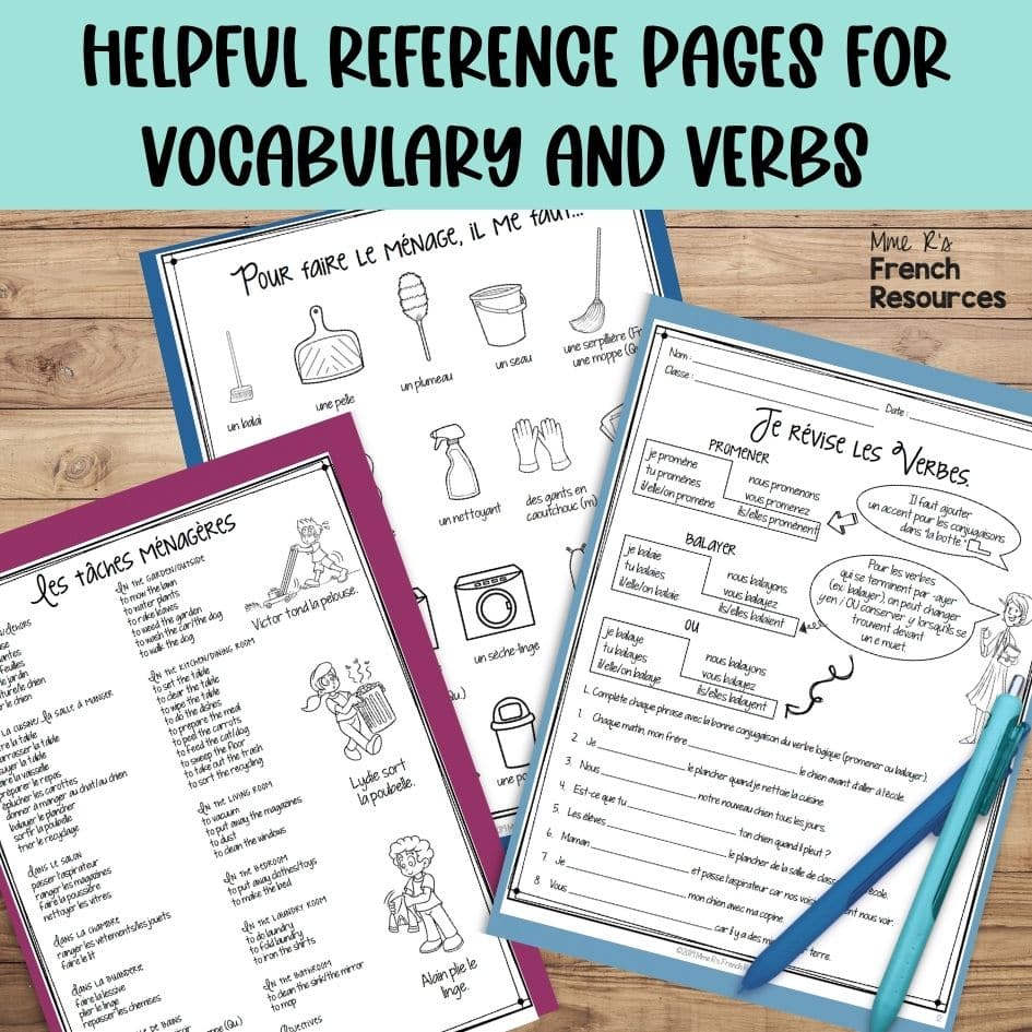 French chores vocabulary