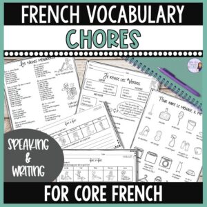 French chores worksheets