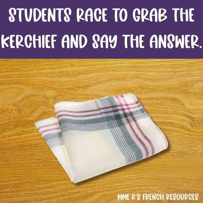 French vocabulary review game