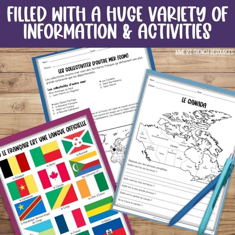 francophone countries worksheets