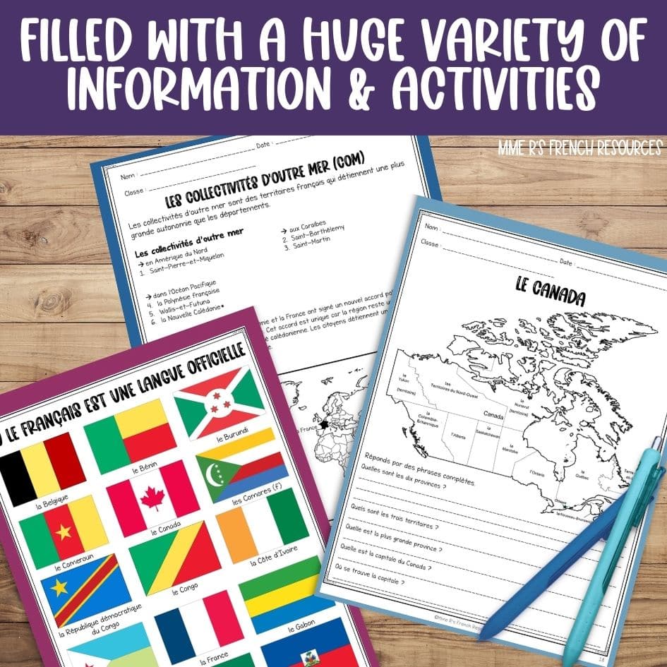 francophone countries worksheets