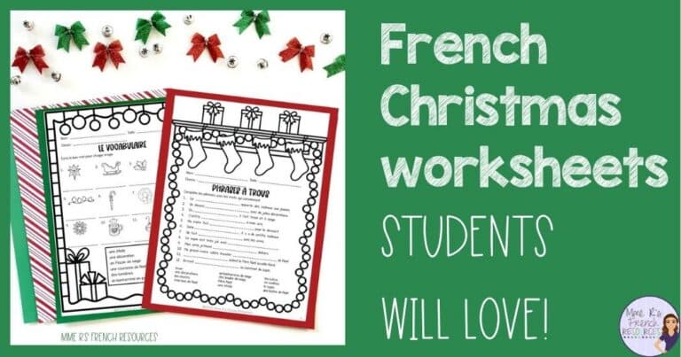 French Christmas worksheets