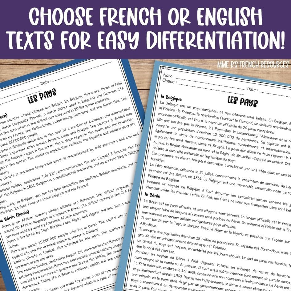 French reading comprehension