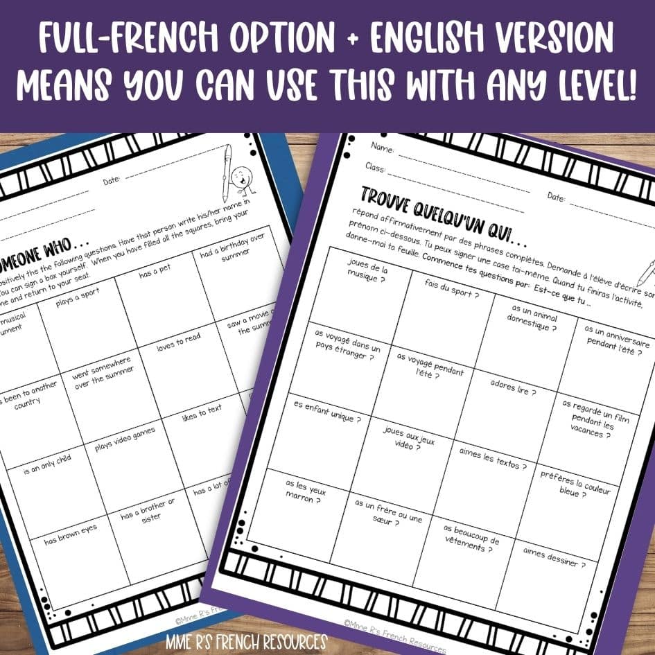 French ice breaker activities