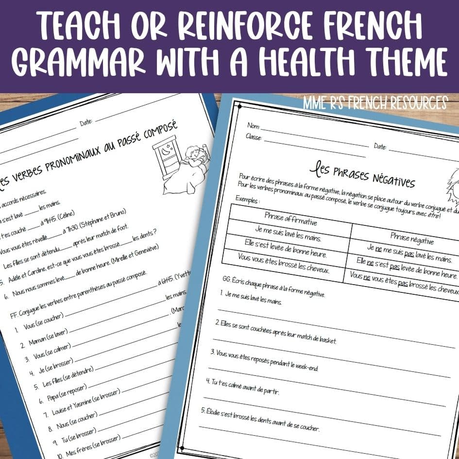 French reflexive verbs passé composé