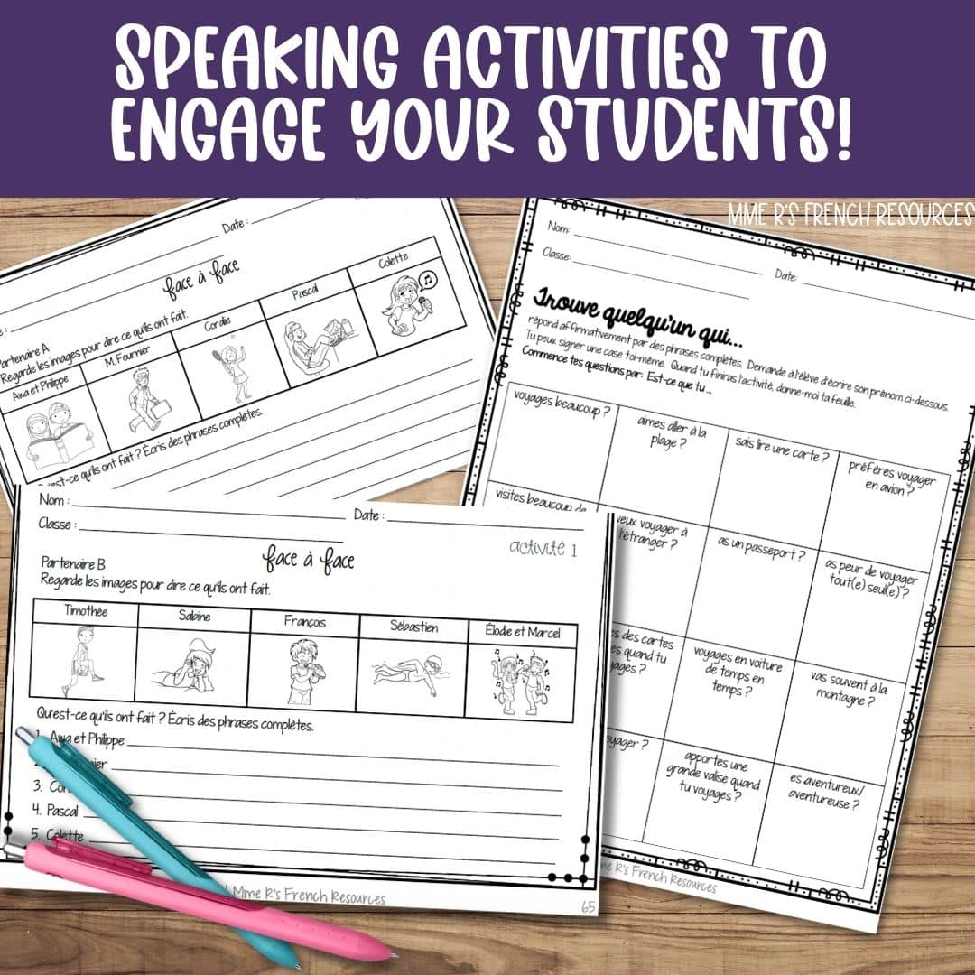 French speaking activities
