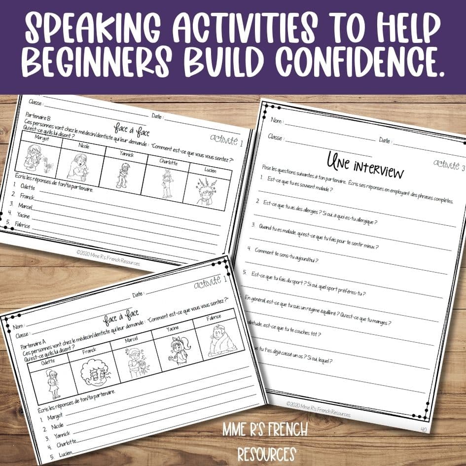 French speaking activities