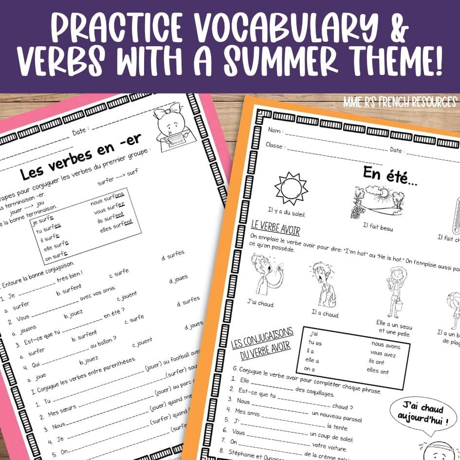 French summer vocabulary