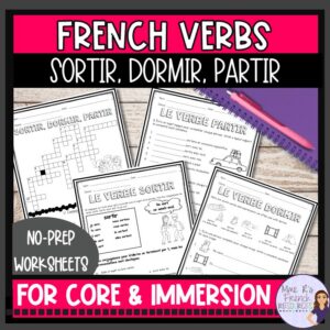 sortir dormir partir worksheets