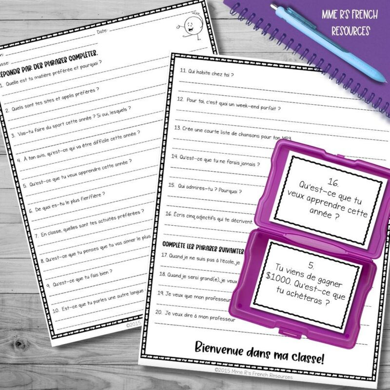French get to know you activity
