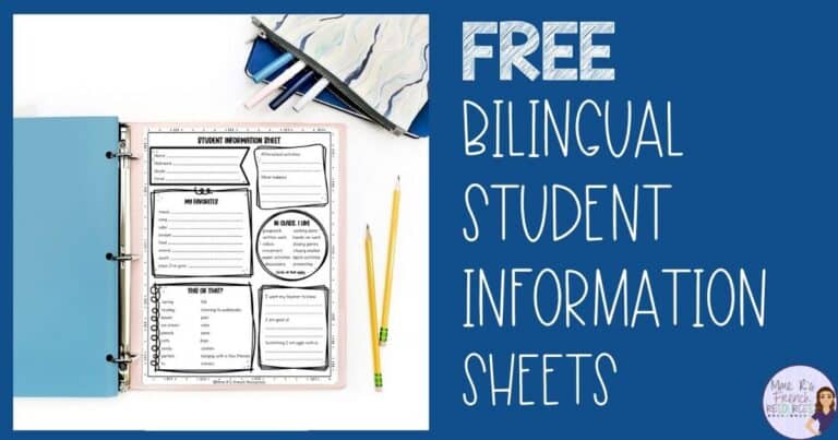 French student information sheets