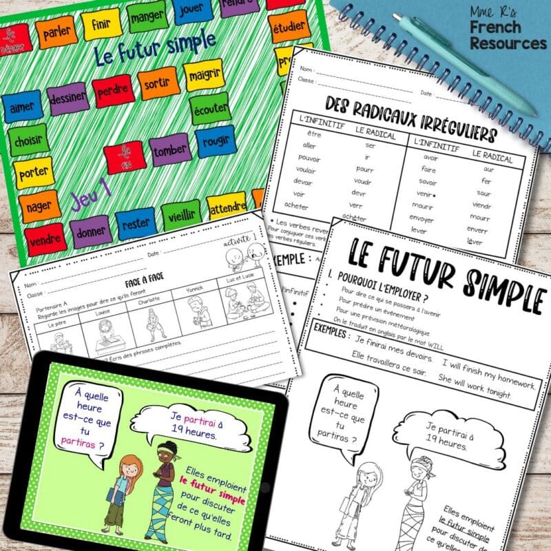 Intermediate French Resources for Secondary Teachers: The Complete Guide 7 French futur simple activities