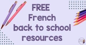 free French back to school resources