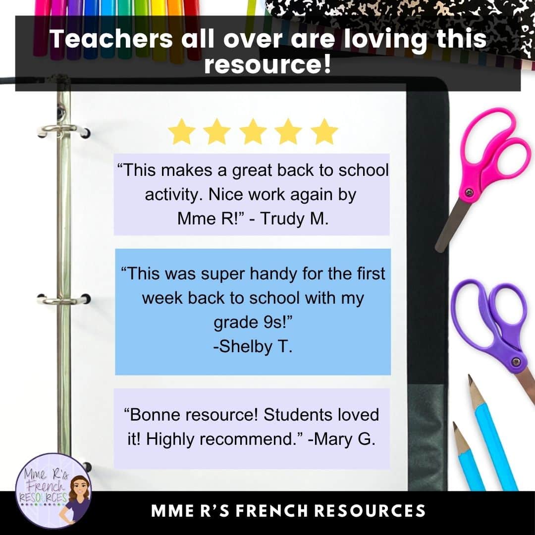 French Back to School Activities for Secondary Students | La Rentrée Speaking Games & Getting to Know You Worksheets - Image 5