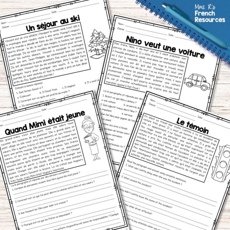 Intermediate French Resources for Secondary Teachers: The Complete Guide 4 intermediate French reading comprehension