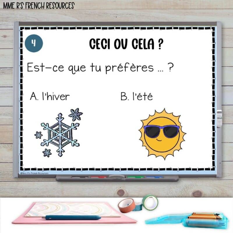 French first day of school activity 