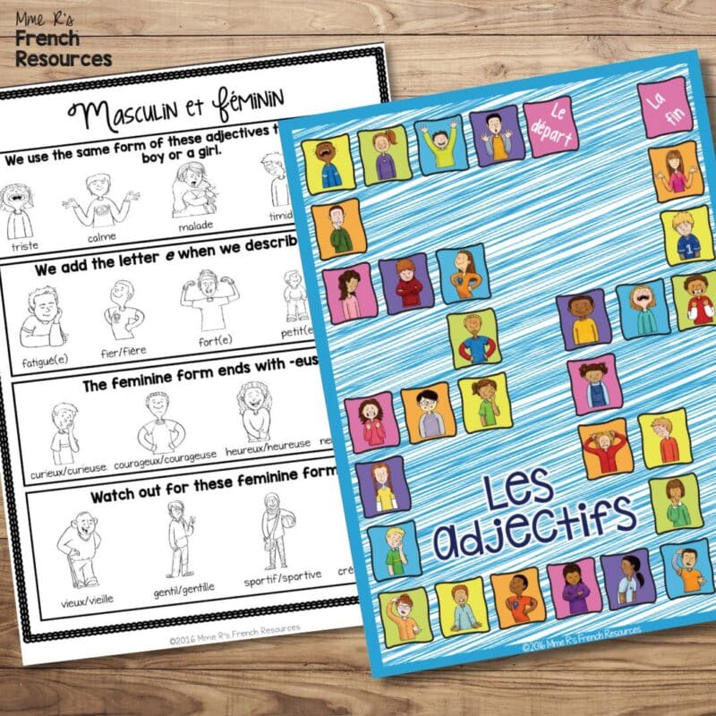 French adjectives game