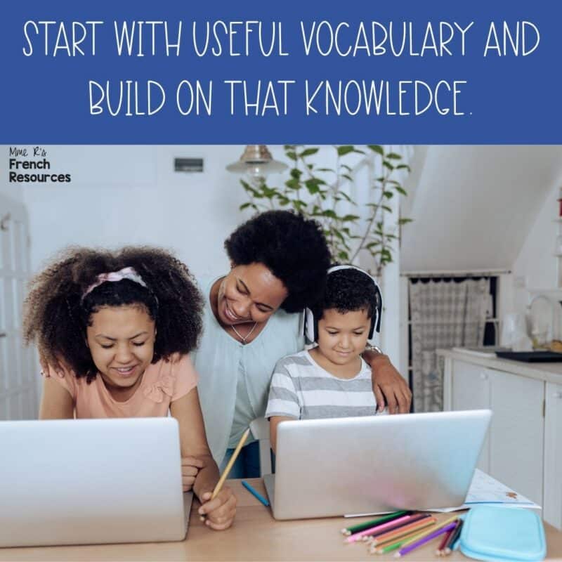 teach French vocabulary at home