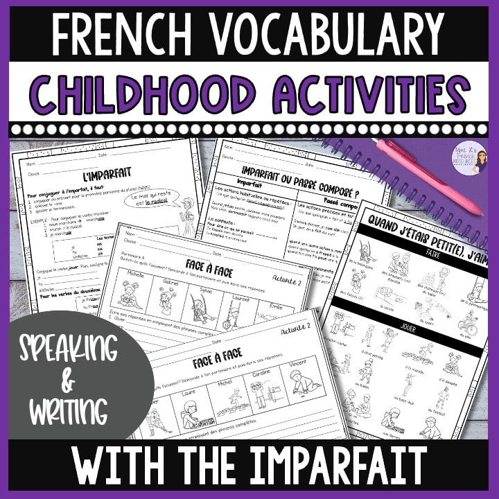 French Imparfait Activities for Intermediate Students 1 French childhood imparfait worksheets