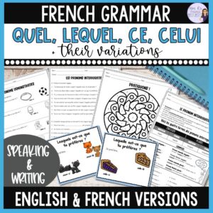 French demonstratives interrogatives adjectives pronouns
