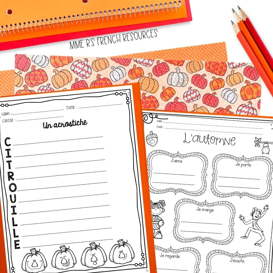 French Fall Activities | Core French & Immersion 11 French fall activities